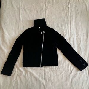 Justice Black High-Collar Bomber Jacket